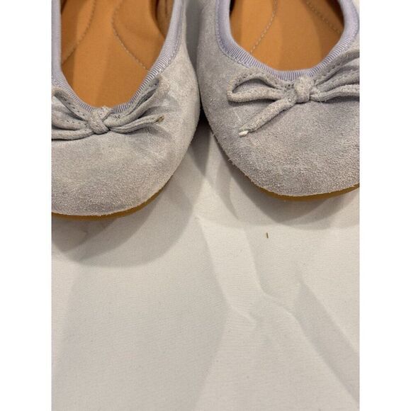 Born Suede Leather Grey Ballet Flats Size 6 EUC w/ Bow Classy and Comfortable - Picture 5 of 8